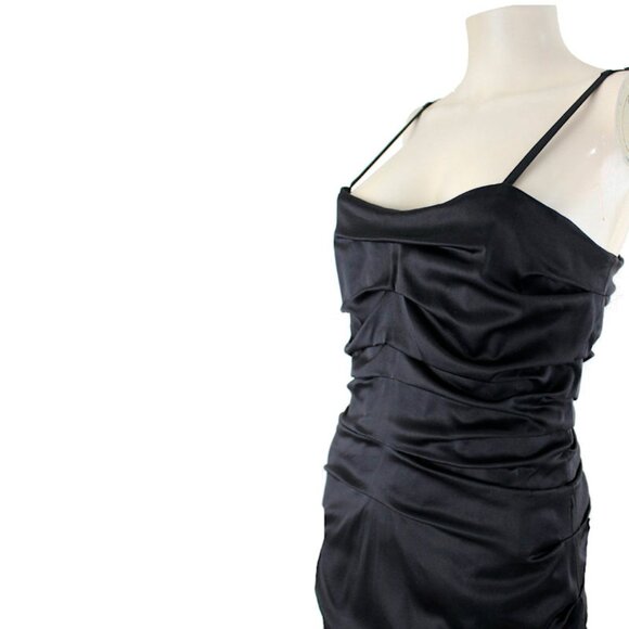 DOLCE & GABBANA Black Stretch Silk Corset Cocktail Dress - Picture 4 of 12